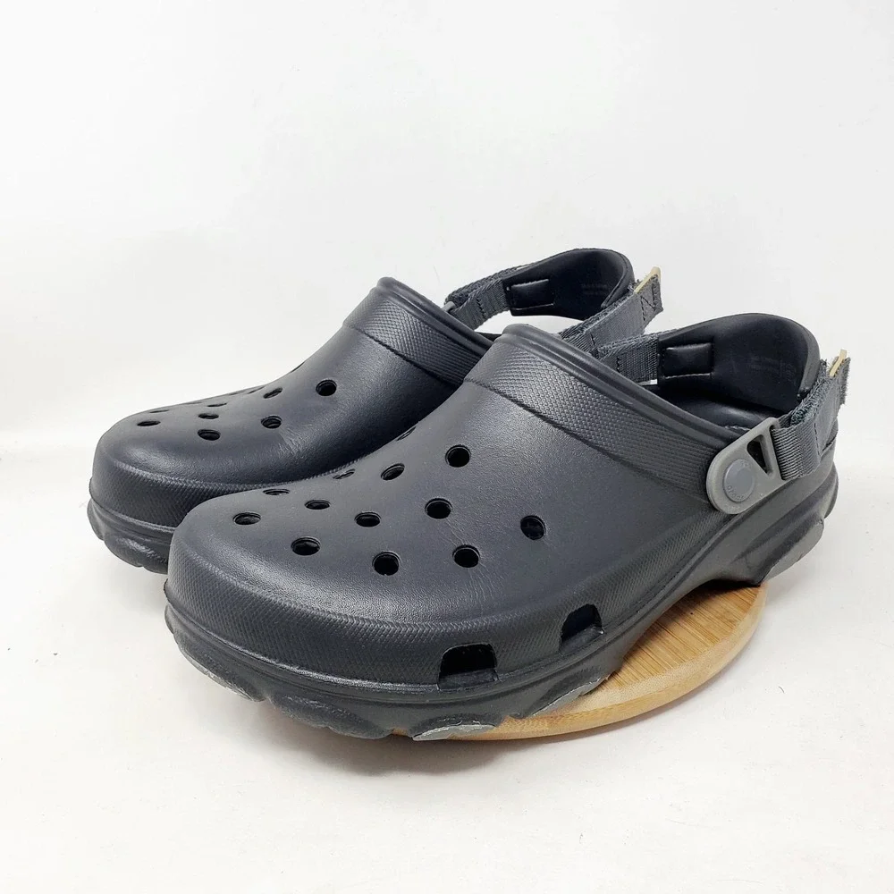 Crocs Sandals Mens 10 All Terrain Clog Black Slip On Water Shoes